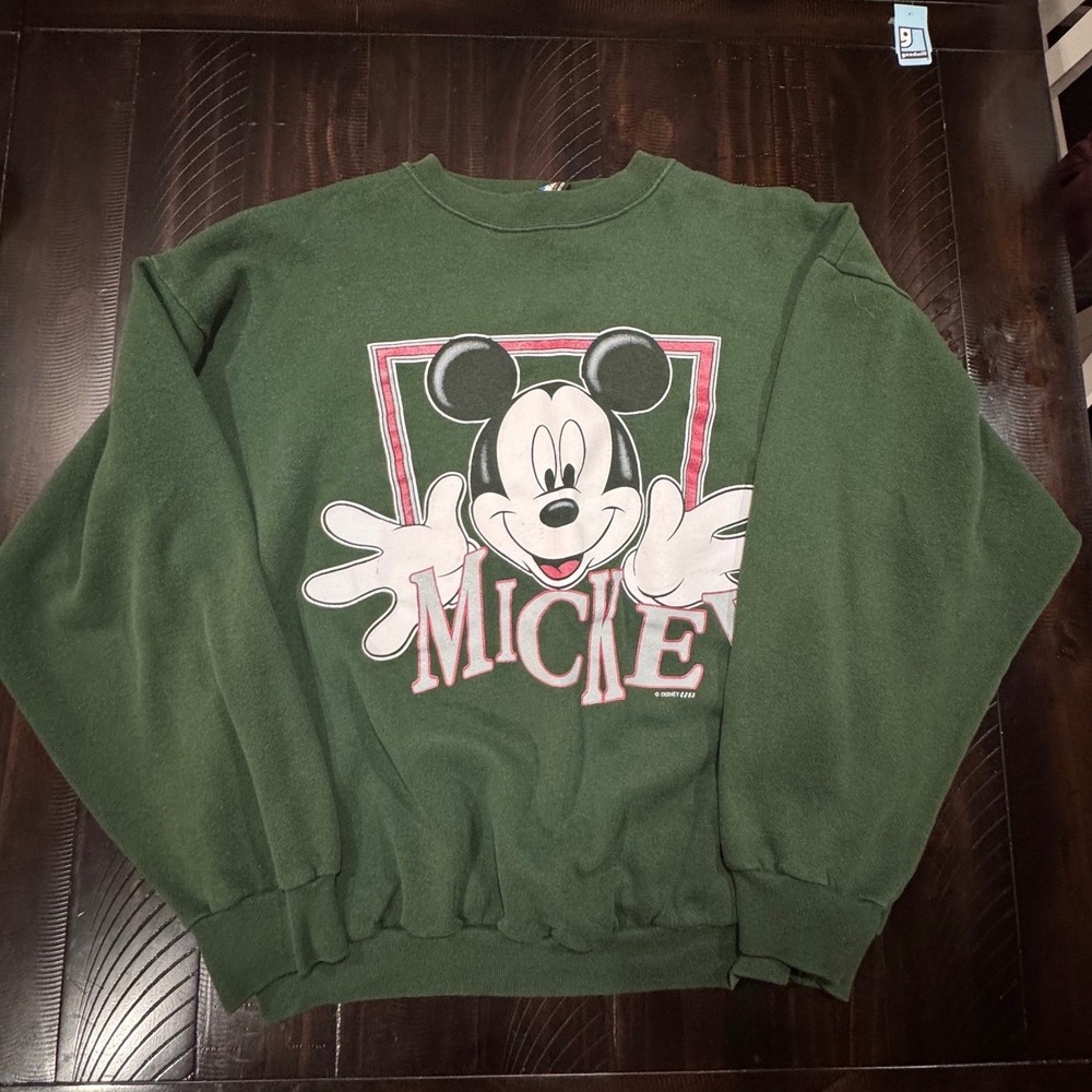Vintage Mickey Unlimited Jerry Leigh Green Sweatshirt XL Mickey Mouse